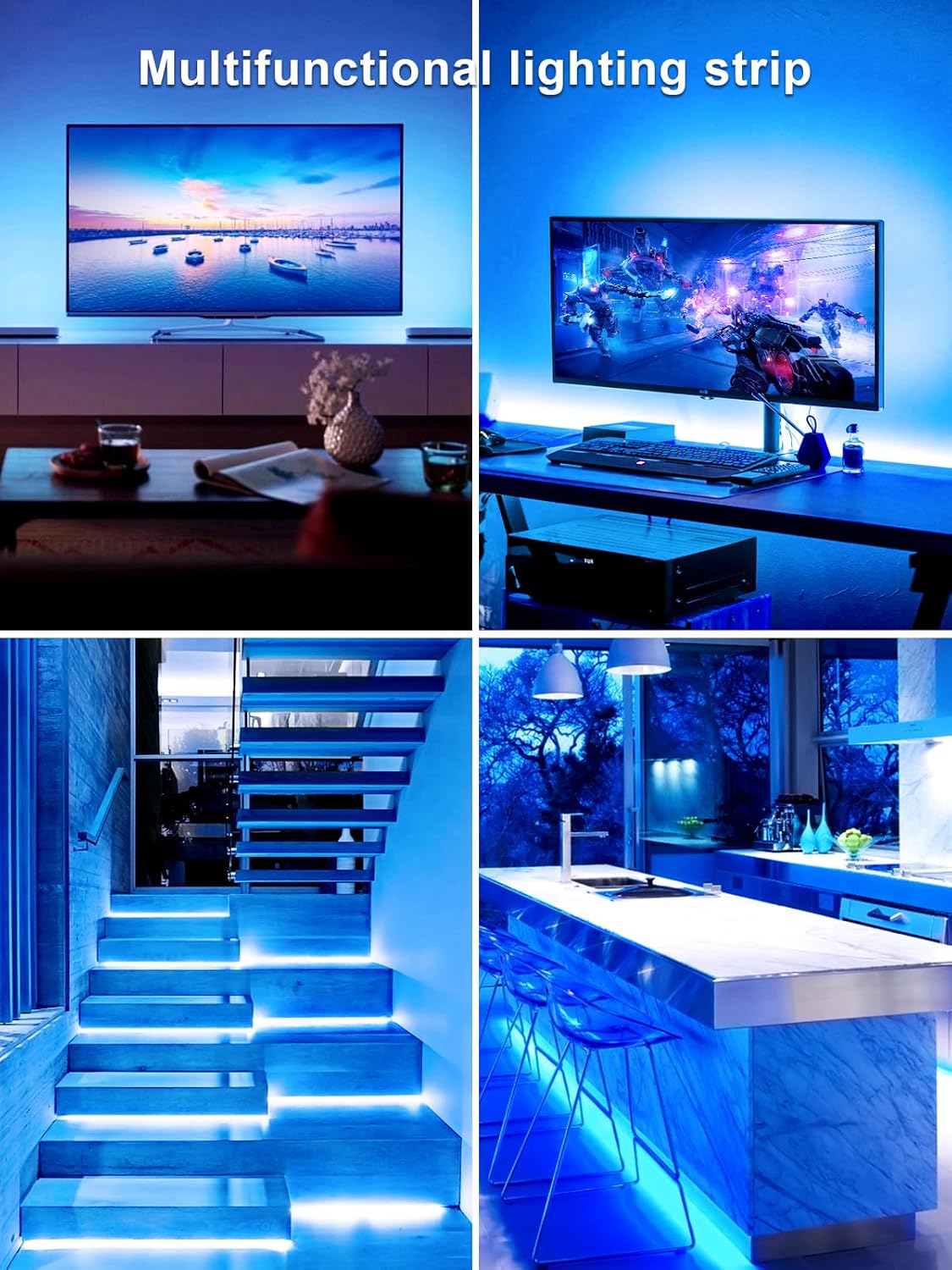 KANTUTOE LED Lights for TV, 16.4ft LED Lights for 45-75 Inch TVs, RGB TV Backlight Behind, Music Sync Bluetooth APP & Remote Control Strip Lights USB Powered for Bedroom, Gaming, Home Décor