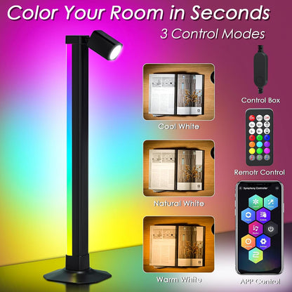 360° Smart Light Bar, RGB Light Bars, Crystal Ambient Mood Light with 16 Million Colors, 213 Preset & 8 Scene Modes, Music Sound Sync, 3 Modes Control, RGB & IC Backlight for TV/Monitor/Gaming/Room