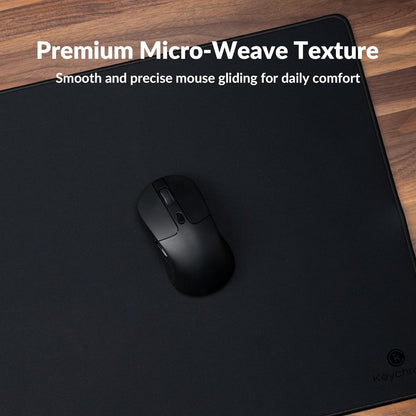 Keychron XL Gaming Mouse Pad Desk Mat, 35.4" × 15.7", Soft Micro-Weave Surface, Non-Slip Rubber Base, Anti-Fray Stitched Edges, Extended Large Mousepad for Gaming & Office – Black