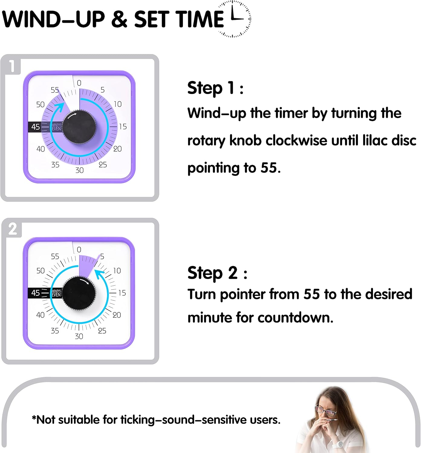 Visual Timer 7.5 inch; 60 Minute 1 Hour Countdown Timer for Kids Classroom Teaching Tool Home Office Meeting, Mechanical Countdown Clock for Exam Time Management Magnetic, Sky Blue with Colorful Disc