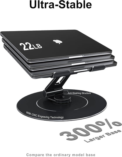 LOXP Adjustable Laptop Stand for Desk, Metal Foldable Laptop Riser Holder, Portable Ventilated Cooling Desk Book Shelf, Ergonomic Computer Notebook Stand Compatible with 10-15.6" Laptops