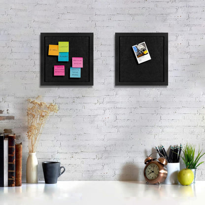 Cork Board Bulletin Board, Cork Boards for Walls with Felt, Small Corkboard with White Frame, Decorative Hanging Pin Board for Home School Office, Vision Board, 11.8x11.8 inches White 1pc