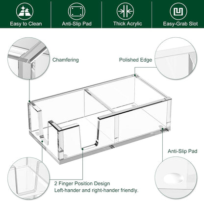 Acrylic Sticky Note Holder, Self-Stick Note Pad Holder W/O Pads - Note Dispenser Memo Pad Holder Desk Organizer for School Office Home (3''x3'' Clear)