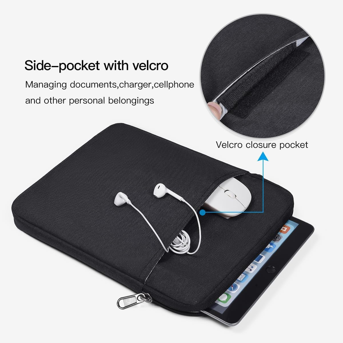 9-11 inch Tablet Sleeve Case for Fire Max 11 Tablet/Kindle Fire HD 10 Plus 10.1", iPad Pro M5 M4 /A16 11-in, iPad Air M2 M3 M4, 10.2 10.5 10.9 iPad Air, Galaxy Tab A9+ Plus, Fit Magic Keyboard -Purple