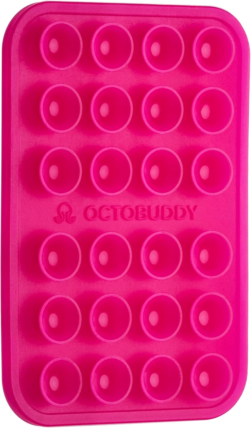 OCTOBUDDY Classic - Silicone Suction Phone Case Adhesive Mount - Hands-Free, Strong Grip Holder for Selfies and Videos - iPhone and Android Compatible - 2.25″ x 3.25″, Chalk Pink