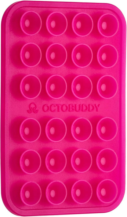 OCTOBUDDY Classic - Silicone Suction Phone Case Adhesive Mount - Hands-Free, Strong Grip Holder for Selfies and Videos - iPhone and Android Compatible - 2.25″ x 3.25″, Chalk Pink