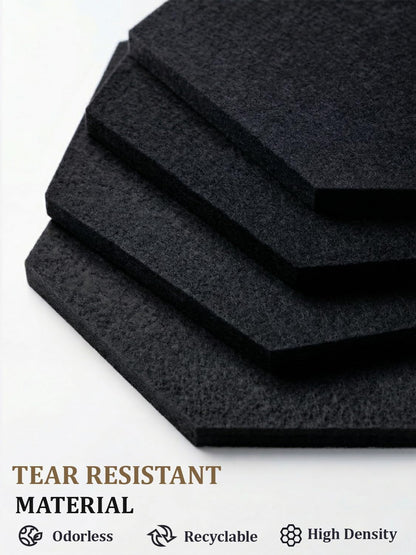8 Pack Hexagon Felt Bulletin Board Tiles - 12" Large Thick Pin Board for Walls with 30 Push Pins, DIY Boards for Office Home School Decor, Aesthetic Hex Cork Board Alternative