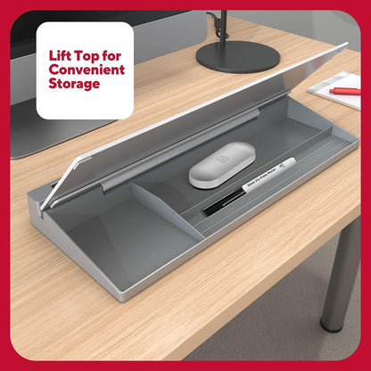 TRU RED™ Glass Desktop Dry-Erase Whiteboard