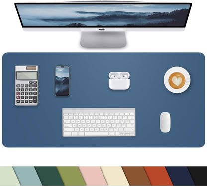 Leather Desk Pad Protector, Office Desk Mat, Large Mouse Pad, Non-Slip PU Leather Desk Blotter, Laptop Desk Pad Desk Accessories for Office and Home (Black, 40" x 17")