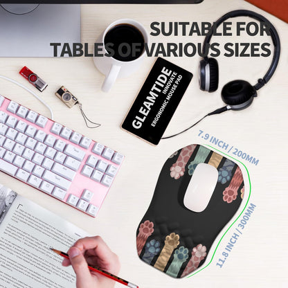 Ergonomic Raised Mouse Pad Wrist Support with Bilateral Slope Memory Foam Mousepad for Wrist Rest and Carpal Tunnel Pain Relief 11.8x7.9〃 Black