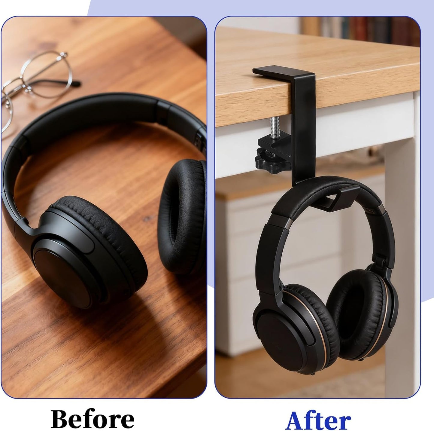 Ouligay Purse Table Hook Bag Hooks for Tables Clamp-On Under Desk Bag Hanger Students' Desk Hook with Adjustable Arm Women's Handbag and Purse Holder Holiday Decorations