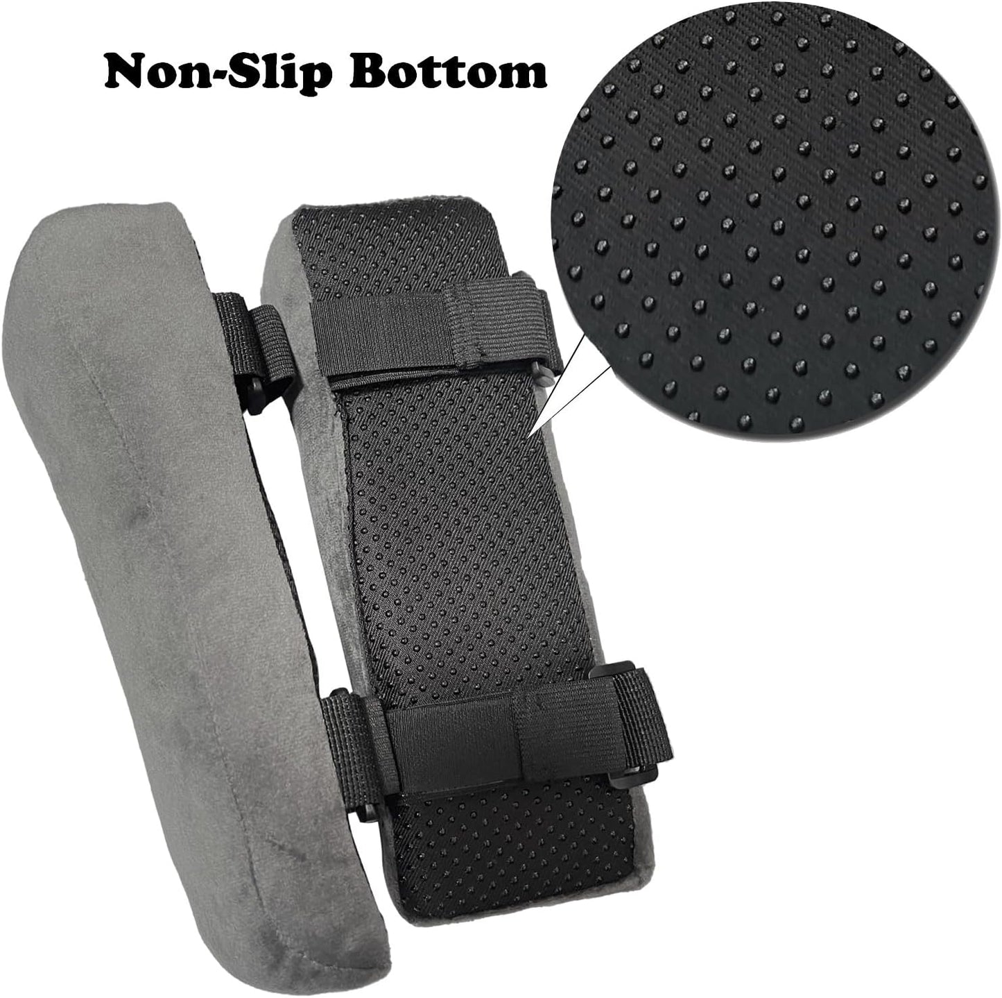 Office Chair Armrest Covers, Set of 2 Comfortable Armrest Elbow Pillow (2 Grey Armrest Pillow)