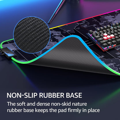 KTRIO Large Gaming Mouse Pad Desk Mat, Superior Micro-Weave Cloth for Precise Mouse Control, Non-Slip Rubber Base, Stitched Edges, Water-Resistant, for Gamer, Office & Home, 31.5" x 11.8" inches