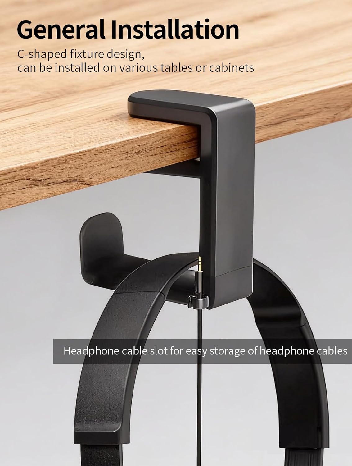 Headphone Hook，Headphone Stand，PC Gaming Headset Holder for Desk，Headset Hook，Desk Headphone Hanger，Desk Hook with 360-Degree Adjustable Rotation