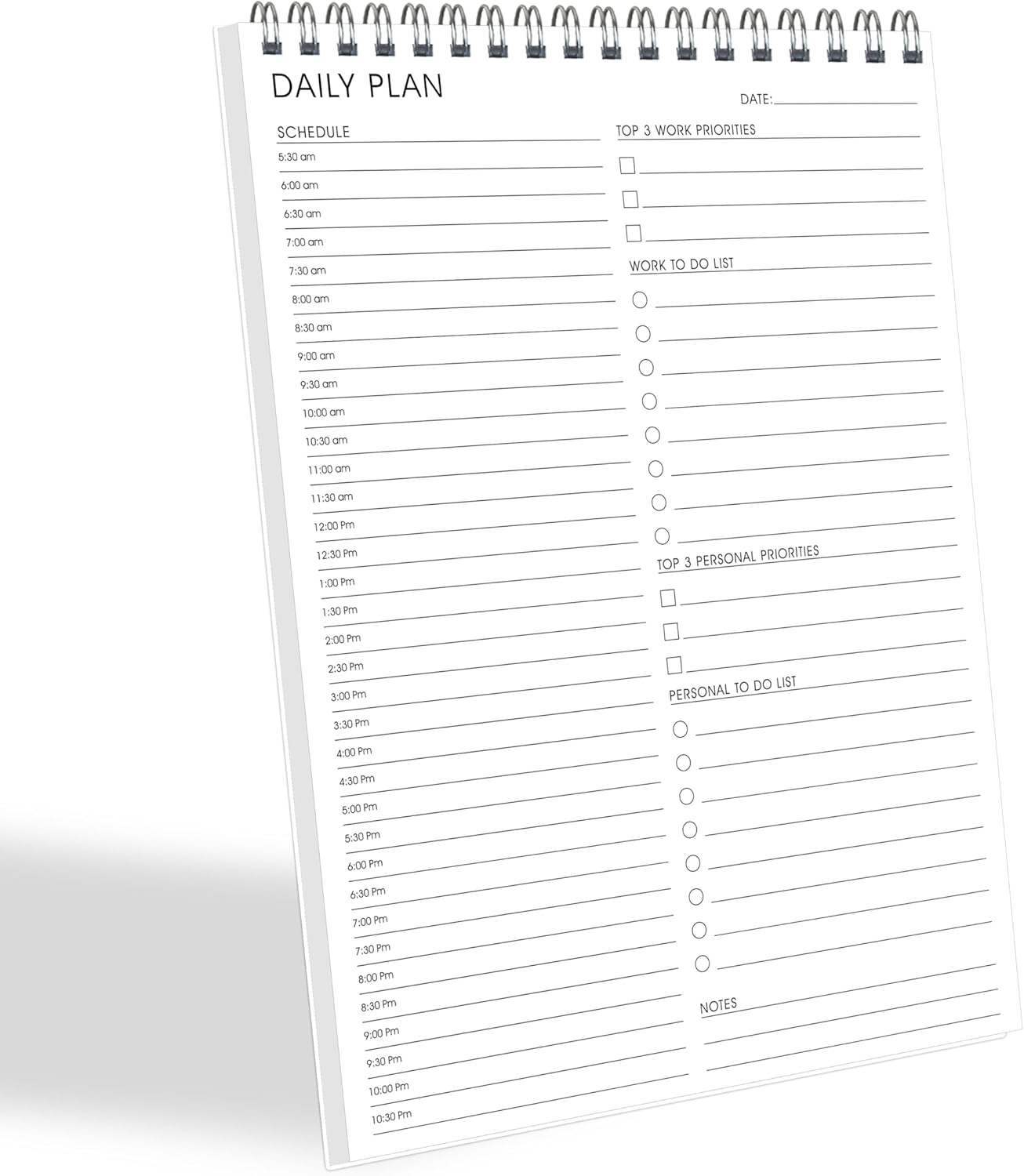 104 Pgs To Do List Notepad - Daily Planner Notepad Undated 52 Duplex-Printed Undated Sheets Tear Off, 6.5" x 9.8" Checklist Productivity Organizer with Hourly Schedule for Tasks