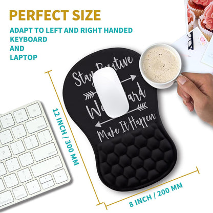 Hokafenle Ergonomic Mouse Pad Wrist Support, Wrist Rest Mousepad for Carpal Tunnel Pain Relief with Integrated Memory Foam Slope Massage Bulge (11.8x7.9 inch,Topographic Contour)