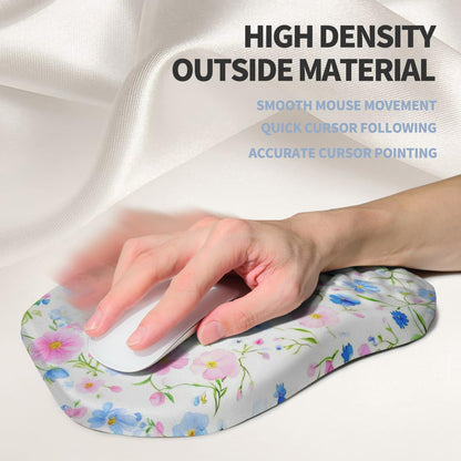 Ergonomic Raised Mouse Pad Wrist Support with Bilateral Slope Memory Foam Mousepad for Wrist Rest and Carpal Tunnel Pain Relief 11.8x7.9〃 Black