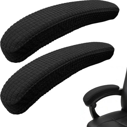 Melaluxe Stretch Office Chair Armrest Covers, Arm Rest Slipcovers (Black)