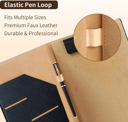 360° Foldable Clipboard Portfolio with Non-Marking Magnetic Clip & Elastic Pen Loop, A4/Letter Document Holder for Business, Office & Interviews