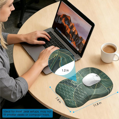 MROCO Ergonomic Mouse Pad with Wrist Support, Memory Foam Wrist Rest Mouse Pad, Non-Slip Base, Smooth Surface for Office & Home, Black