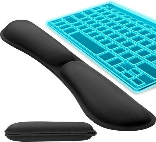KTRIO Ergonomic Keyboard Wrist Rest and Mouse Pad with Wrist Rest Set, Memory Foam Wrist Support for Typing, Gaming, Office and Home Use, Black