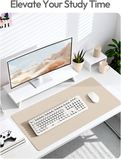 YSAGi Leather Office Desk Pad Protector, Large Mouse Pad, Non-Slip, PU Leather, Laptop Desk Blotter, Waterproof Writing Pad for Office and Home, Black, 23.6" x 13.8" - Colors A