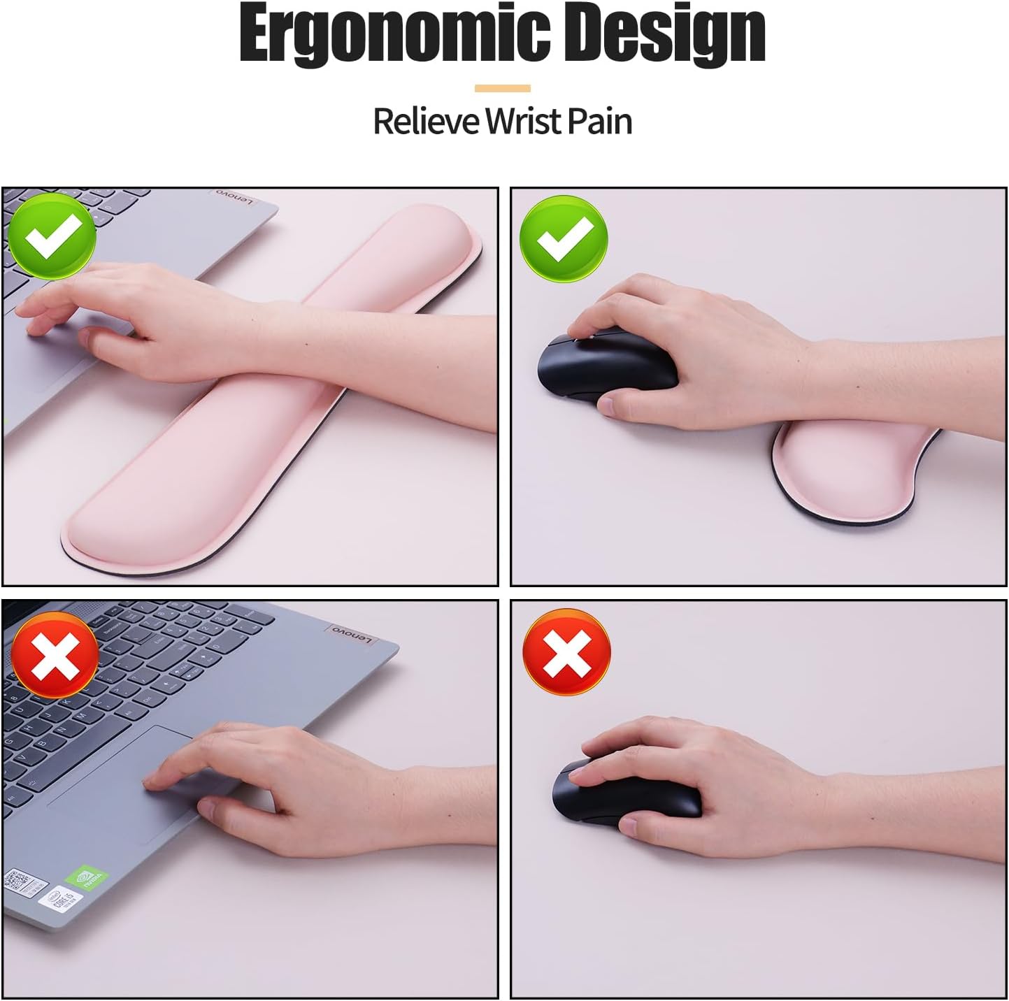 Bloss Leather Desk Pad and Keyboard Wrist Rest, Large Mouse Pad + Keyboard Pad+Mouse Wrist Support, Non-Slip Desk Mat Protector for Office, Home(31.5×15.7 Inches,Beige) - Colors A