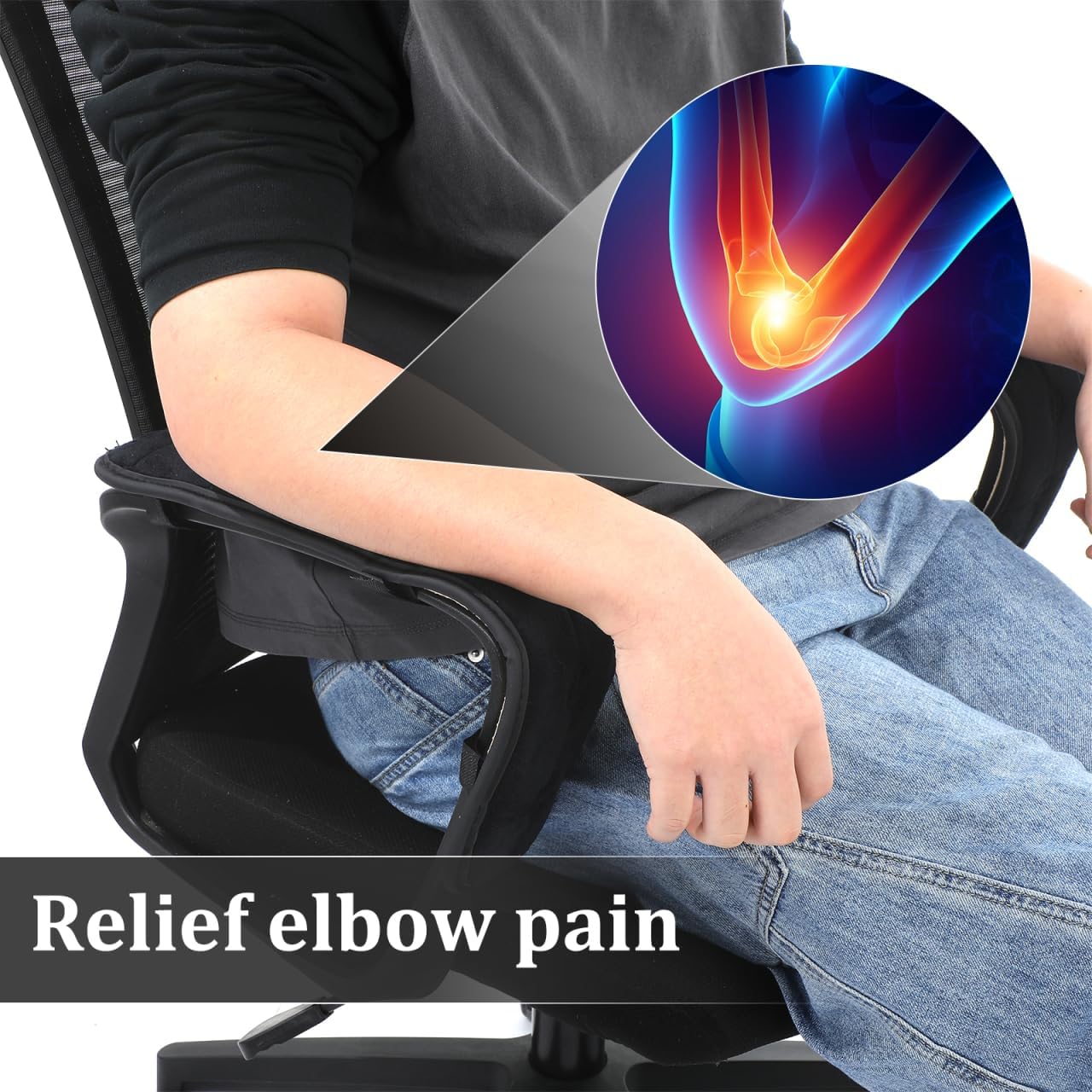SEWACC 1 Pair Office Chair Armrest Pads, Elastic Arm Rest Covers for Desk Chair, 17.71 x 3.93 Inch