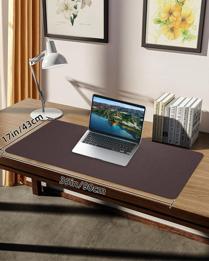 Leather Desk Pad Protector, Office Desk Mat, Large Mouse Pad, Non-Slip PU Leather Desk Blotter, Laptop Desk Pad Desk Accessories for Office and Home (Black, 40" x 17")