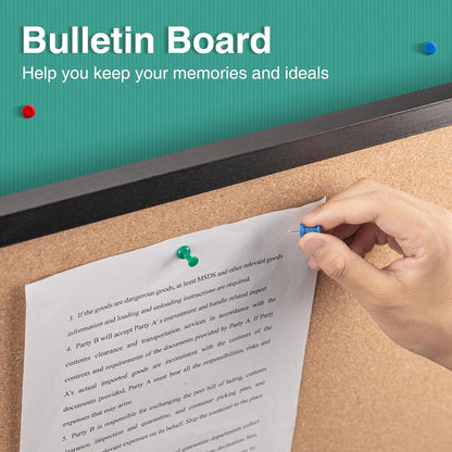 OWLKELA Cork Bulletin Board 17.7"X 13.3", Notice Pin, Ideal for Office & Home Decor, School Message or Vision