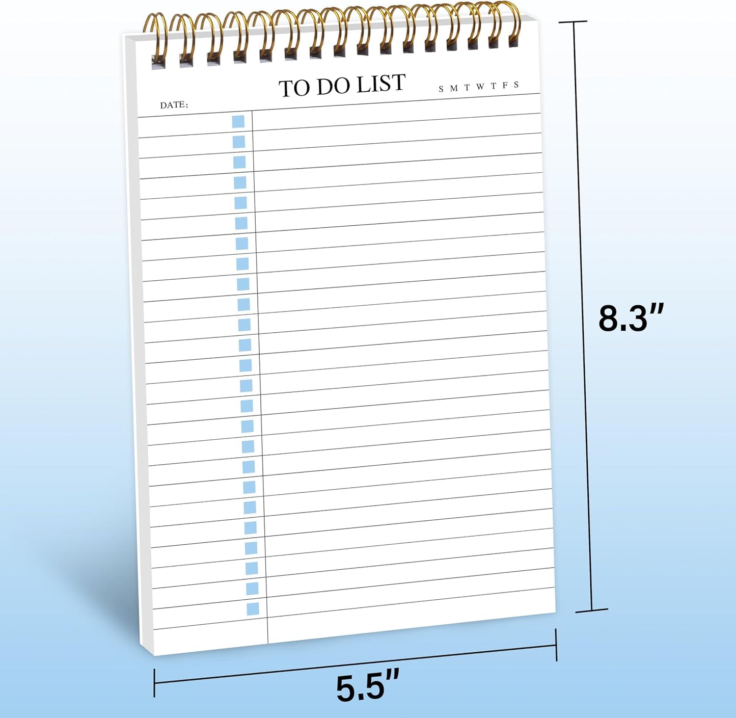 To Do List Notepad 3 Pack, Undated Daily Planner Notepad With To Do List Notebook Checklist Planner Spiral Waterproof Notepad for Office Supplies, School Planner, 52 Sheets/Pack, 5.5"*8.3" A5 Size