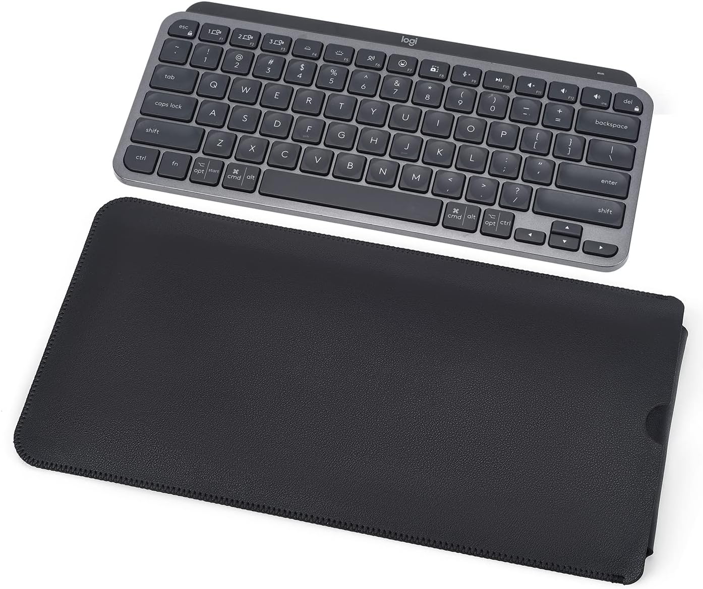 PU Leather Keyboard Sleeve Case for Logitech MX Keys Advanced/Mechanical Illuminated Performance Keyboard, Logitech MX Keys S Travel Bag-Black