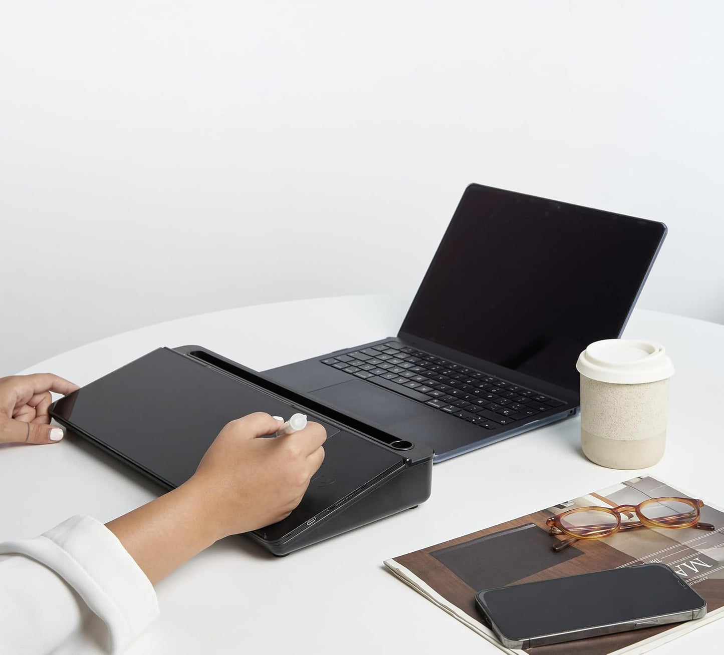 Desktop Dry Erase Board with Charger