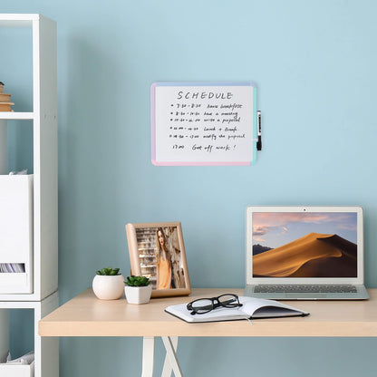 Mr. Pen- Dry Erase Board, 14” x 11” with a Black Dry Erase Marker, White Frame, Small Mini White Board for Students, Fridge, Wall, Locker, Includes Double Sided Tapes
