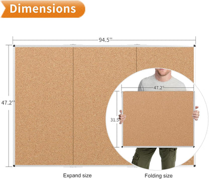 VIZ-PRO Cork Notice Board, 36 X 24 Inches, Silver Aluminium Frame