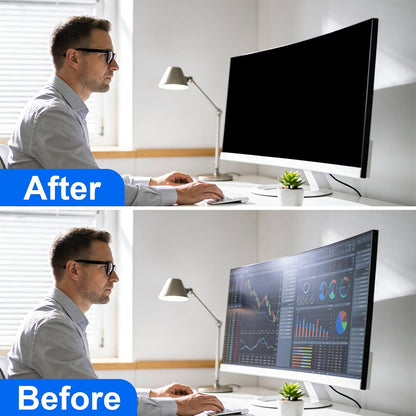 [2-Pack] Privacy Screen For Computer Monitor, 27-Inch 16:9 Aspect Ratio; Anti Spy/Bule Light/Glare And Eye Protection, 2 Install Ways Removable For Office, Airport, Cafe And Other Public Area; Diagonal 27 Inches, Width 23.53 Inches, Height 13.24 Inches