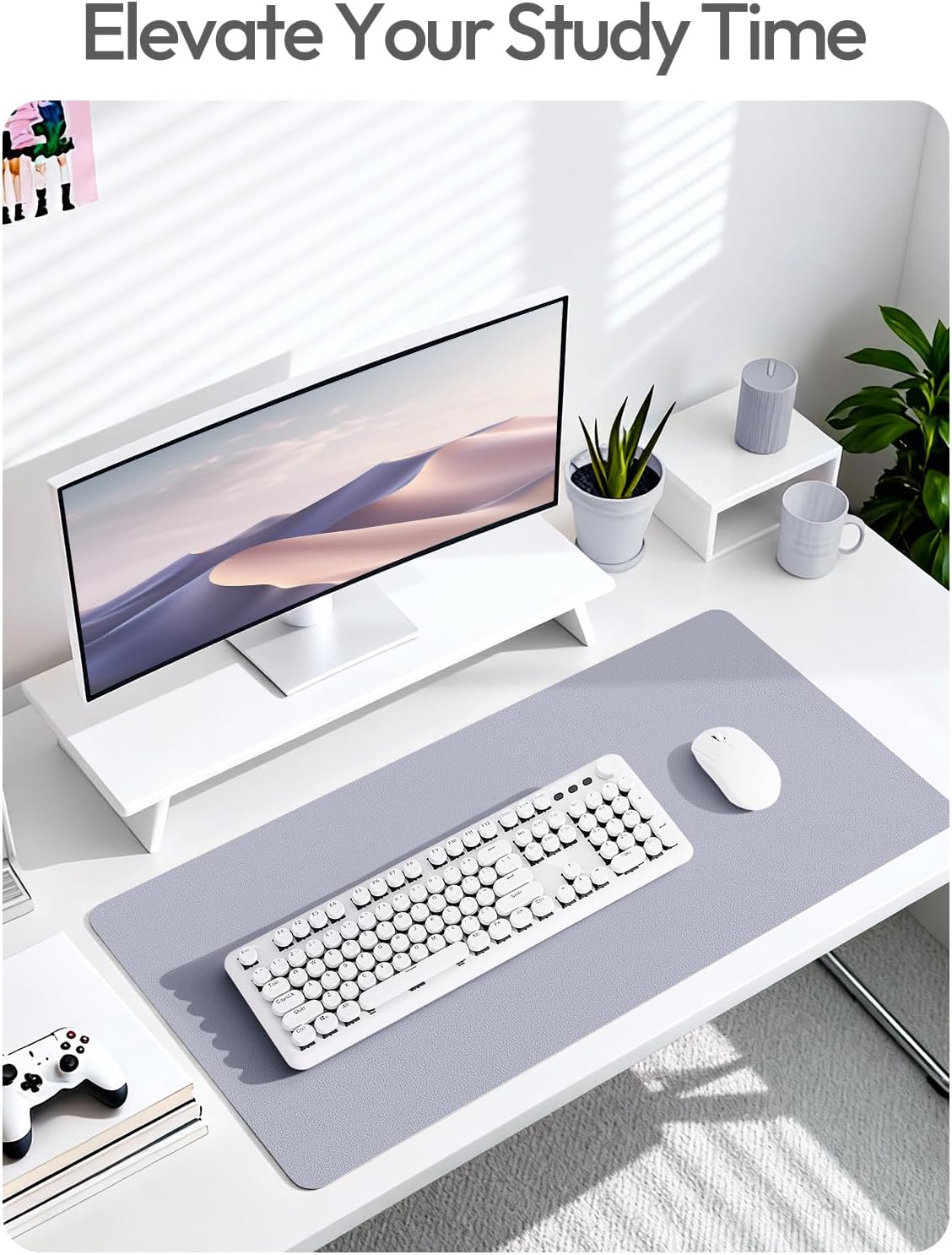 YSAGi Leather Office Desk Pad Protector, Large Mouse Pad, Non-Slip, PU Leather, Laptop Desk Blotter, Waterproof Writing Pad for Office and Home, Black, 23.6" x 13.8" - Colors B