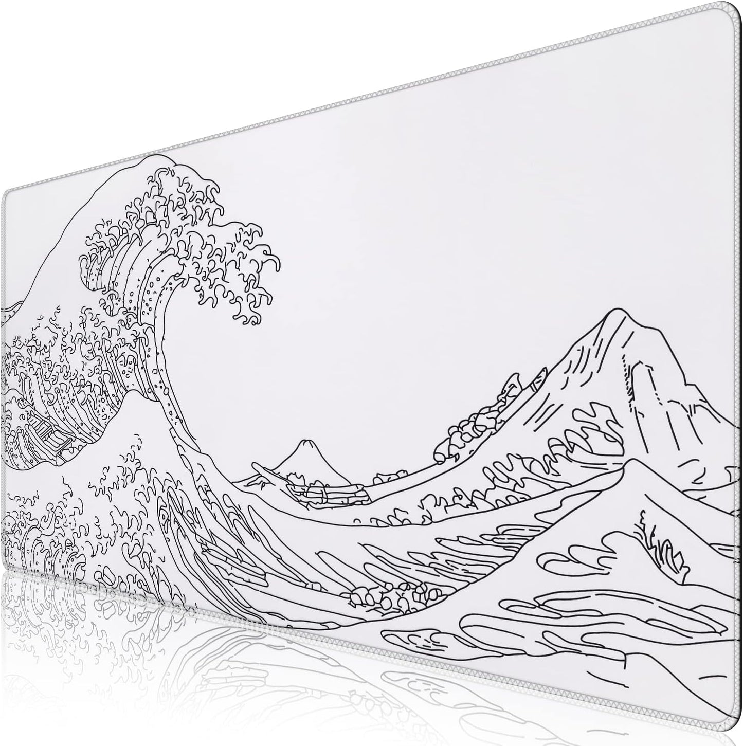 iCasso Desk Cover Mat, Office Mouse Pad, Desk Protector Mat, Extra Large Matt for Desktop,Anti-Slip XXL Big Mousepad with Stitched Edges for Computer Keyboard Retro Black - Colors B