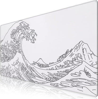 iCasso Desk Cover Mat, Office Mouse Pad, Desk Protector Mat, Extra Large Matt for Desktop,Anti-Slip XXL Big Mousepad with Stitched Edges for Computer Keyboard Retro Black - Colors B