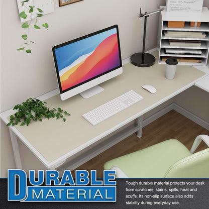 K KNODEL Large Office Leather Desk Mat, Mouse and Keyboard Pad, Computer and Laptop Mat, Desktop Protector and Cover, Writing Pad and Blotter (31.5"x15.7", Black)