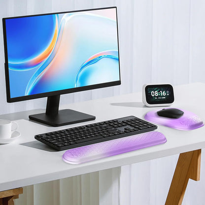 Mouse Pad with Wrist Rest, Comfortable Keyboard Wrist Rest, Memory Foam Wrist Rest for Computer Keyboard, Ergonomic Mouse Pad Set for Easy Typing & Pain Relief for Office Black