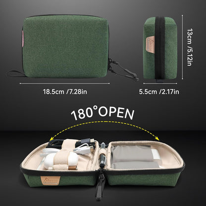 SIMTOP Small Electronics Organizer Travel Case, Portable Tech Case Pouch for Cable, Charger, Phone & Earbuds – Water-Resistant Cord Storage for Commute, Office & Business Trip – Compact Design