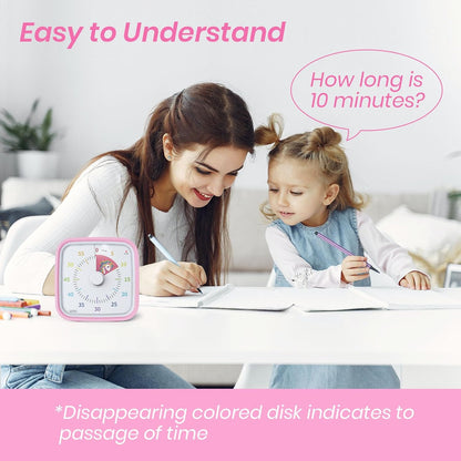 Yunbaoit Visual Timer with Protective Case, Rainbow Disk 60 Minute Countdown Timer for Kids and Adults, Silent Time Management Tool(Blue Rainbow)