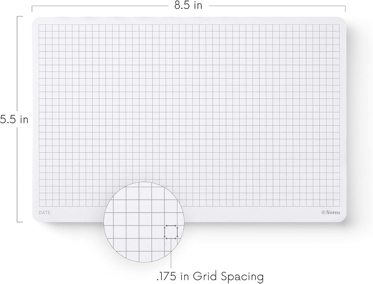 Notsu Dot Grid Desk Notepad 2 Pack | Minimalist Dotted Memo Mouse Pads with Premium Thick Paper, Small 5.5" x 8.5"