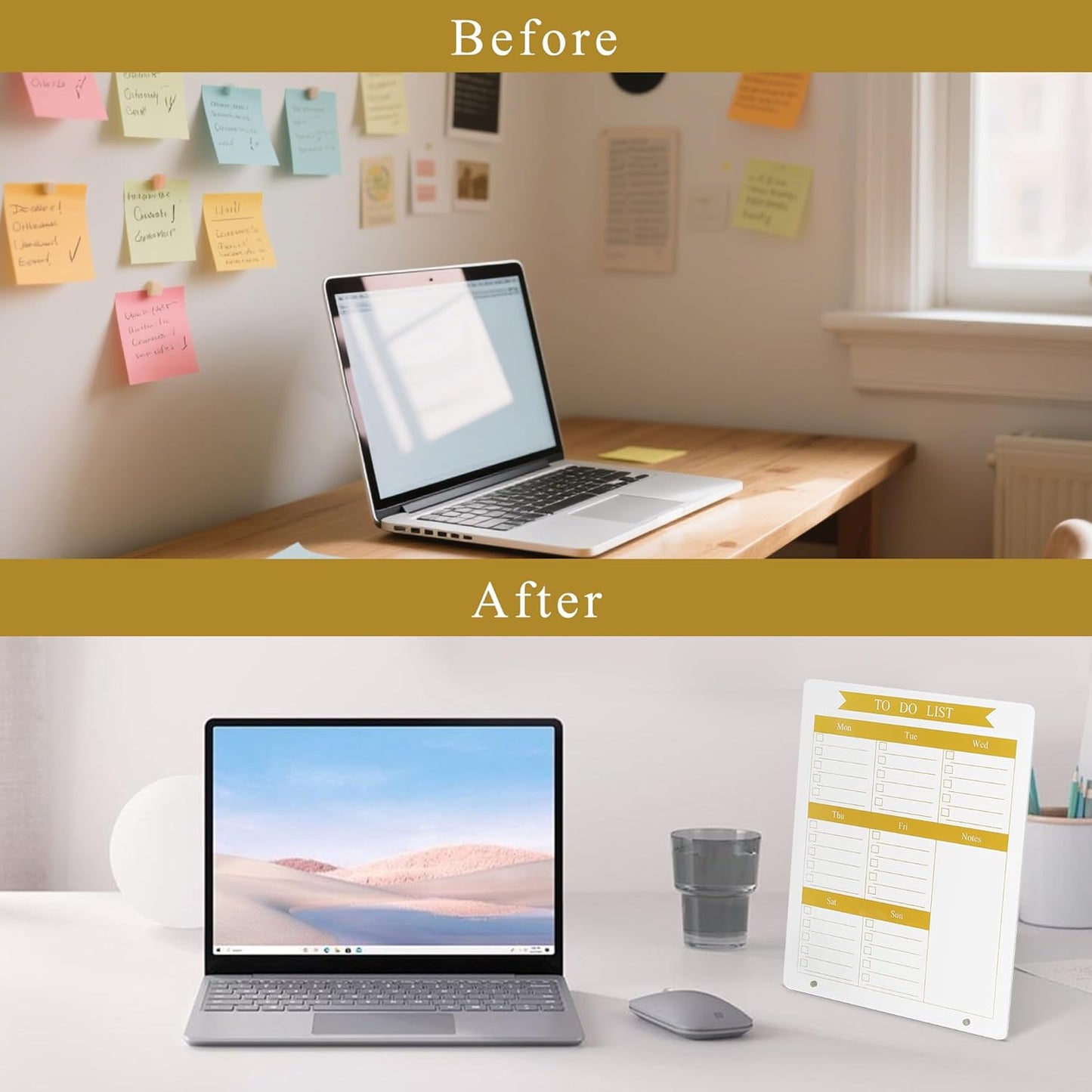 Weekly Planner Dry Erase Board for Desk,10''x12'',Acrylic Desk Calendar to Do List Planner Board with Stand,Pink Dry Erase White Board for Home Office School-ZL-P-2530