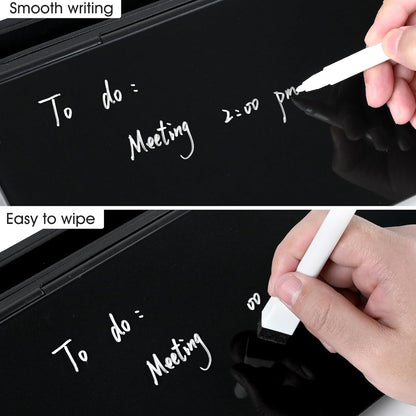 Varhomax Glass Weekly Planner Desk White Board, Desktop Calendar Whiteboard with Storage, to Do List Memo Caddy for Home Office and School Supplies, Black