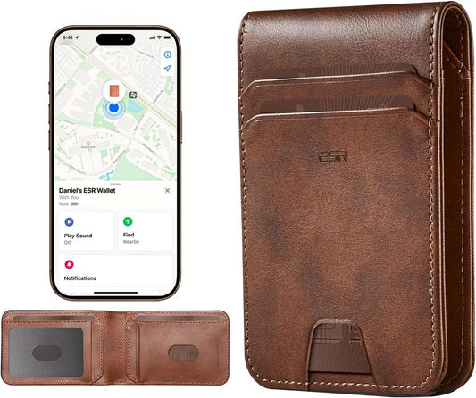 ESR Geo Wallet with Find My Functionality, RFID Blocking, Holds up to 11 Cards, Slim and Smart Wallet for Men, Replacement for AirTag Wallet Tracker(iOS Only, Not for Magsafe), Twillingt Black