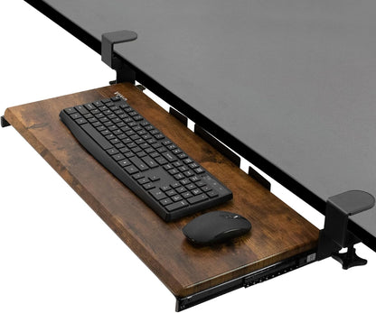 VIVO Large Keyboard Tray Under Desk Pull Out with Extra Sturdy C Clamp Mount System, 27 (33 Including Clamps) x 11 Inch Slide-Out Platform Computer Drawer for Typing, Black, MOUNT-KB05E