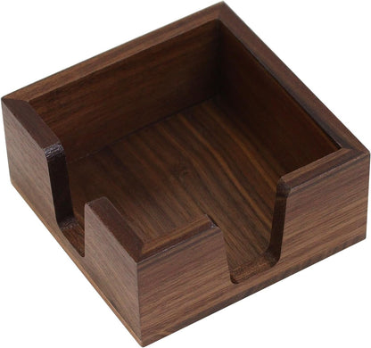 Buqoo 4x6 Notepad Holder Dispenser, Walnut Wood Sticky Notes Memo Pad Holder Dispenser Desk Supplies Organizer Accessories for Office Home Schools