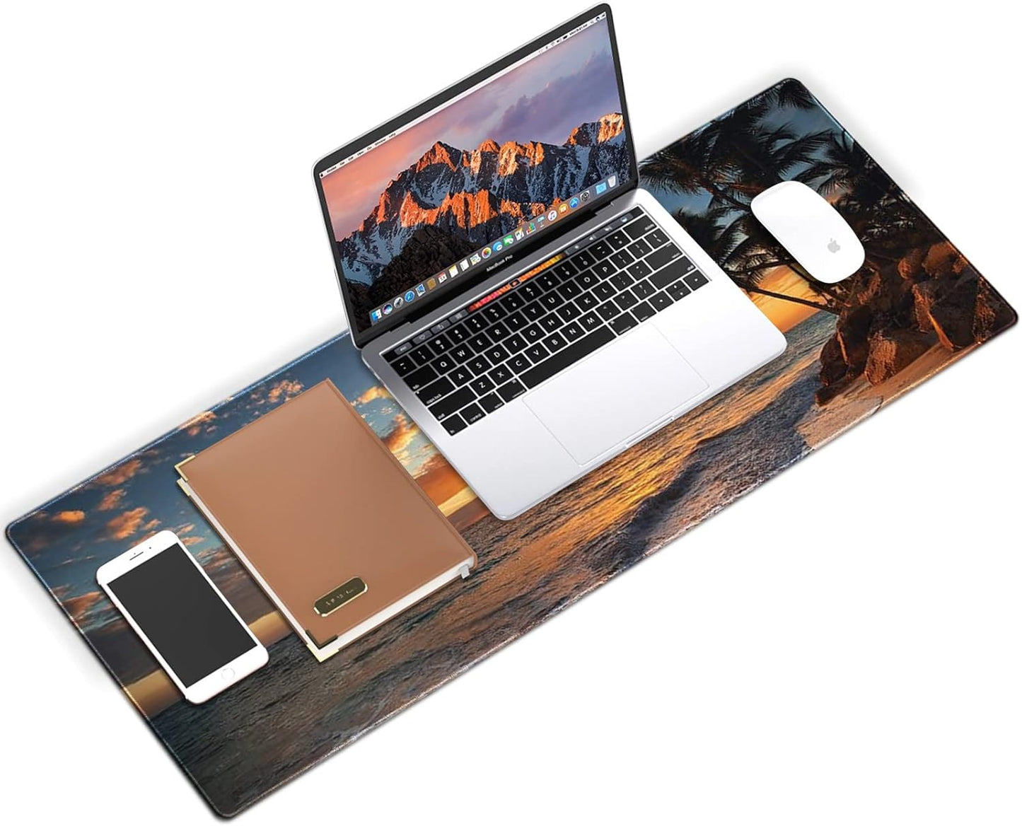 Galdas Mouse Pad For Gaming,Forest Background Pattern XXL XL Large Mouse Mat Long Extended MousePad Desk Mat Non-Slip Rubber Mice Pads Stitched Edges Thin (31.5 x 11.8 x 0.12 Inches) Tree
